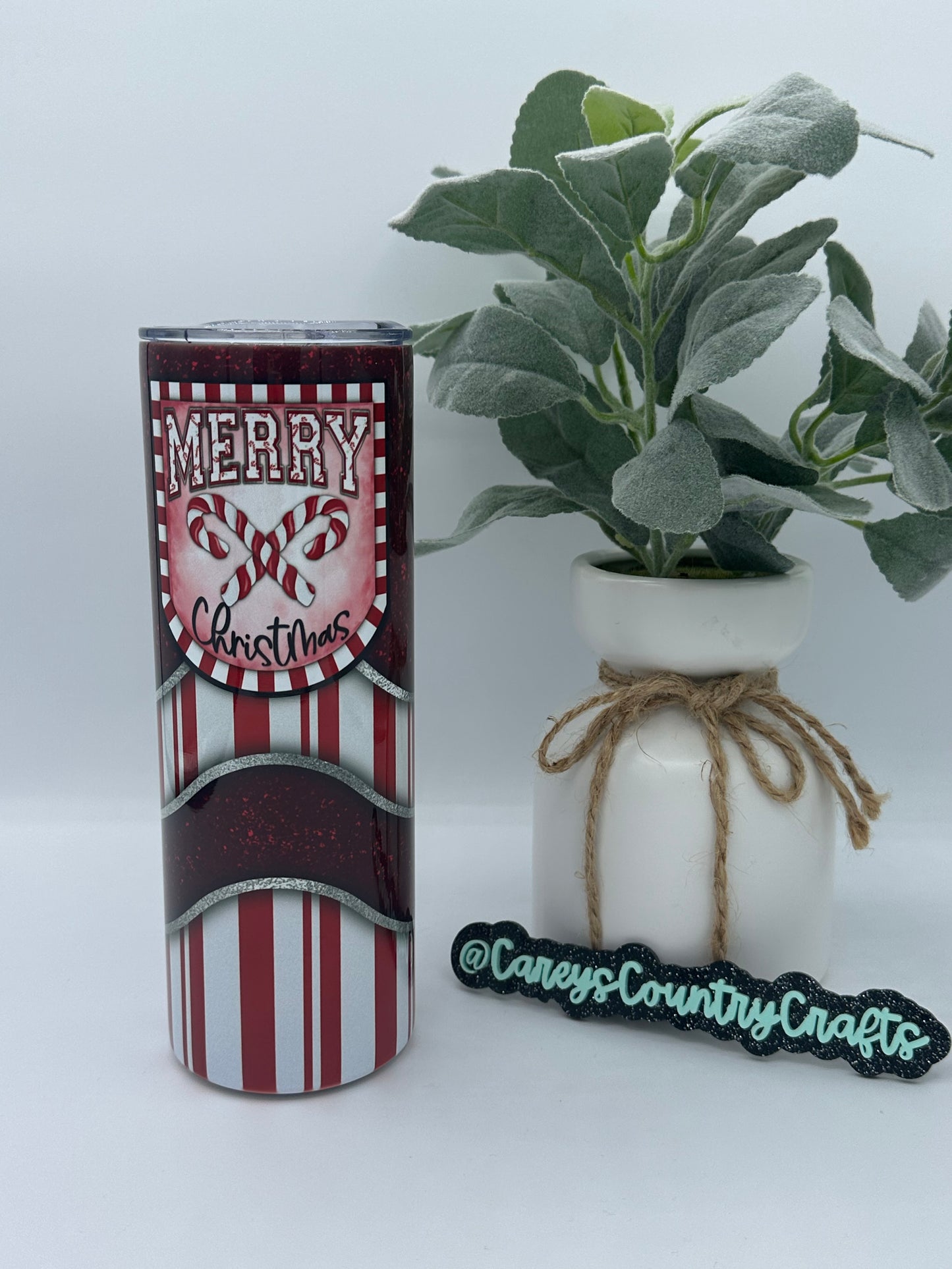 Merry Candy Cane Christmas Tumbler