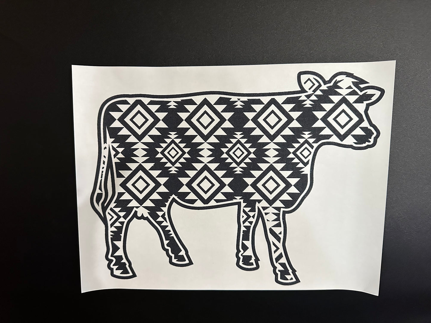 Aztec Cow Black