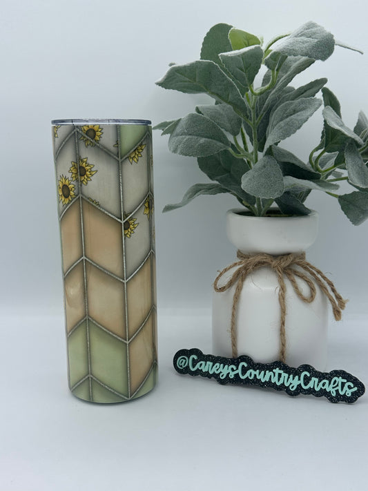 Chevron Sunflowers Tumbler