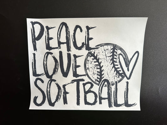Peace Love Softball Black