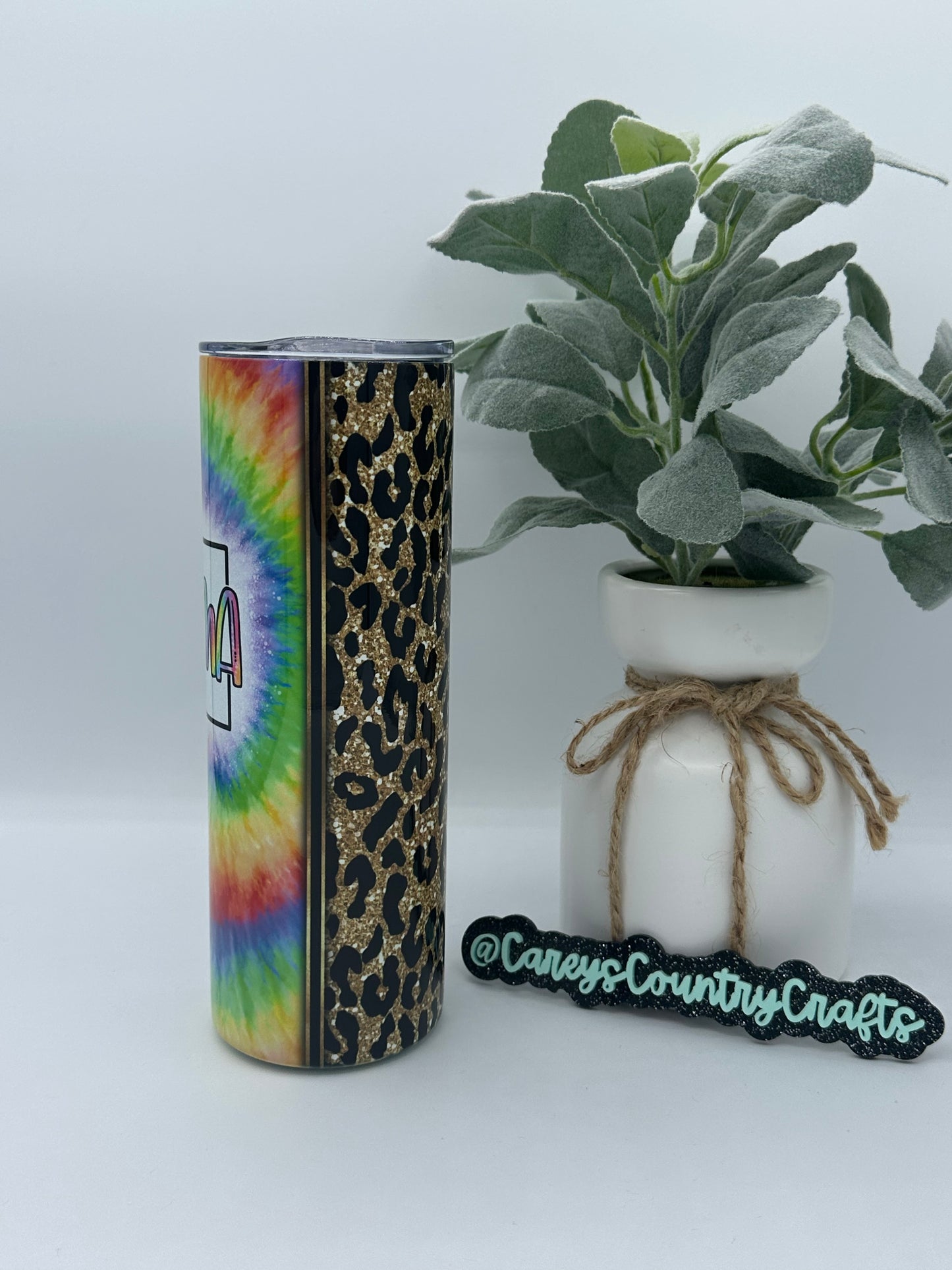 Tie-dye Cheetah Mama Tumbler