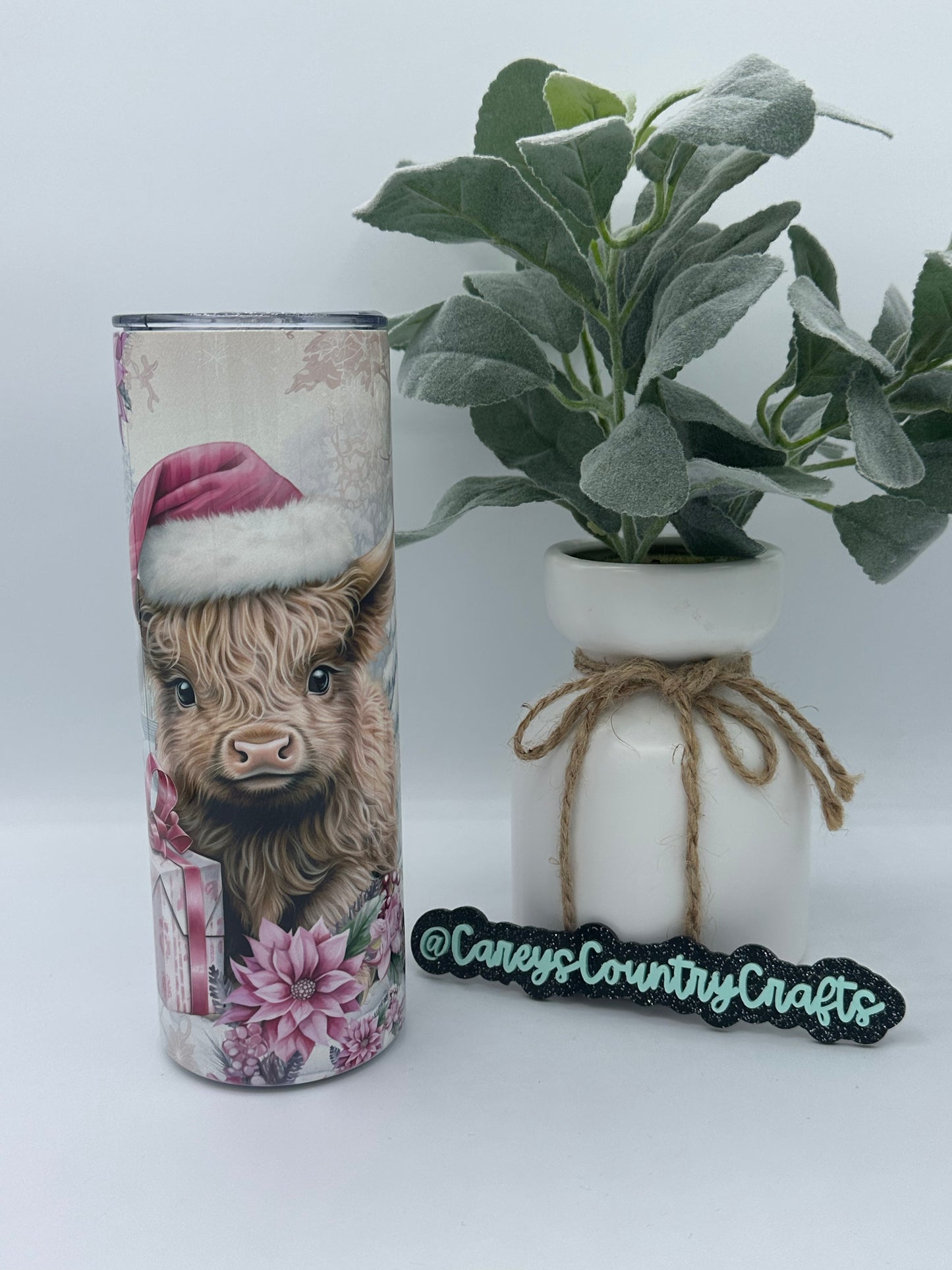 Pink Santa Highland Tumbler