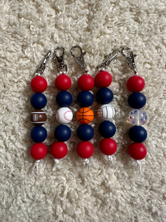 Mini Keychain Red White and Blue