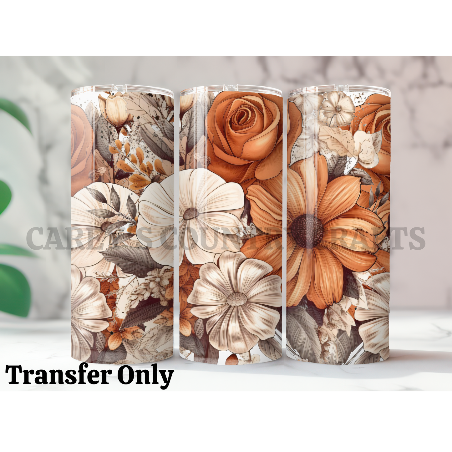 Fall Floral Sublimation Tumbler Transfer