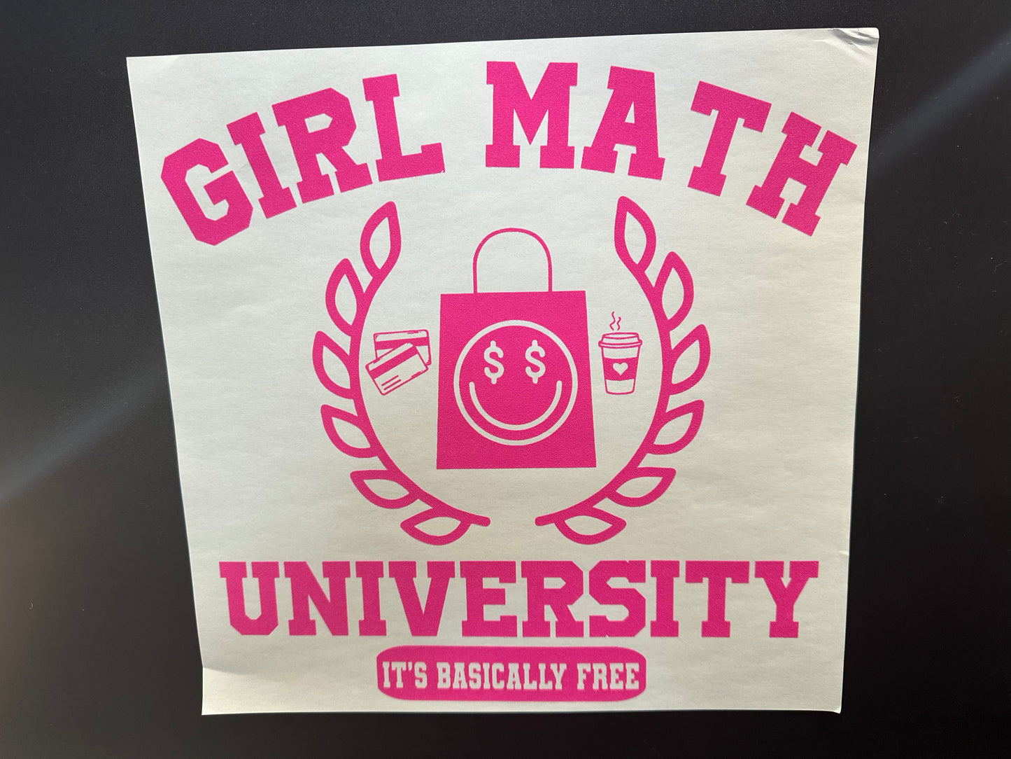 Girl Math University Pink