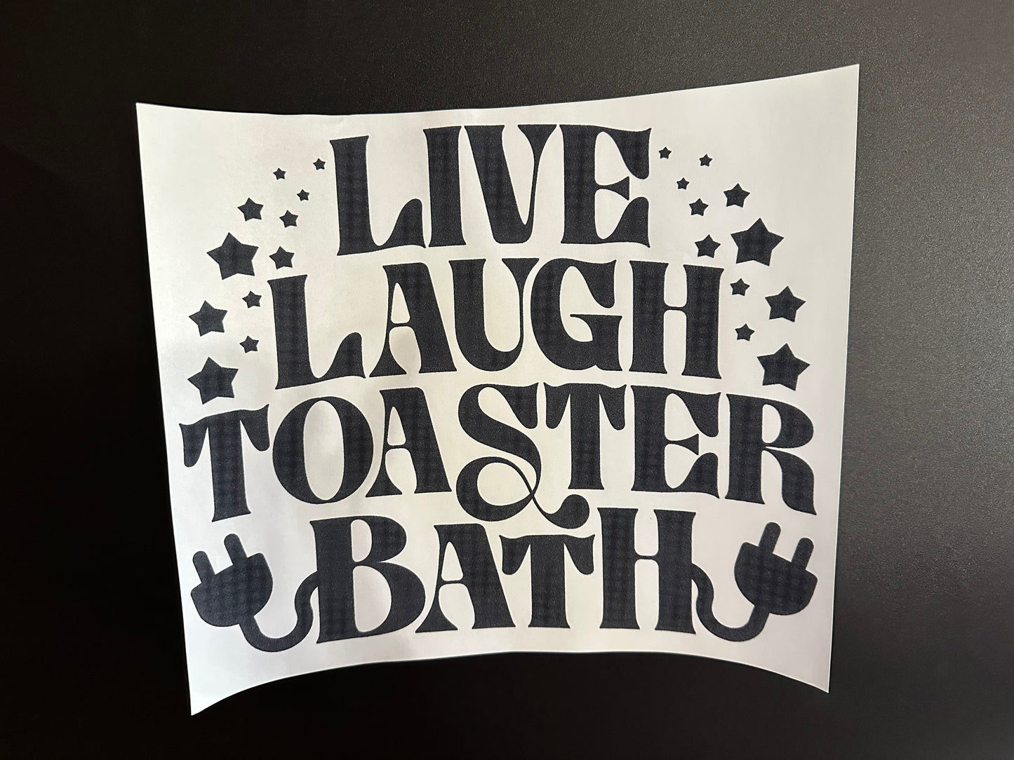 Live Laugh Toaster Bath Black