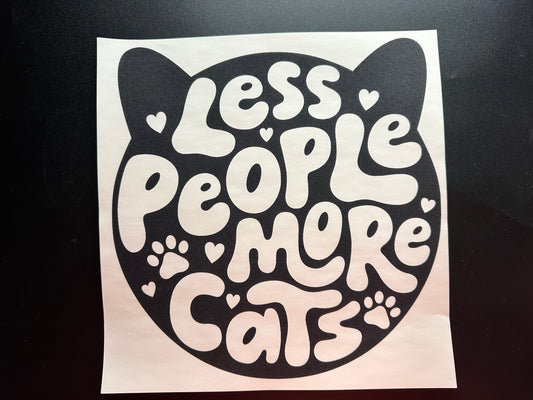 Less People More Cats Black