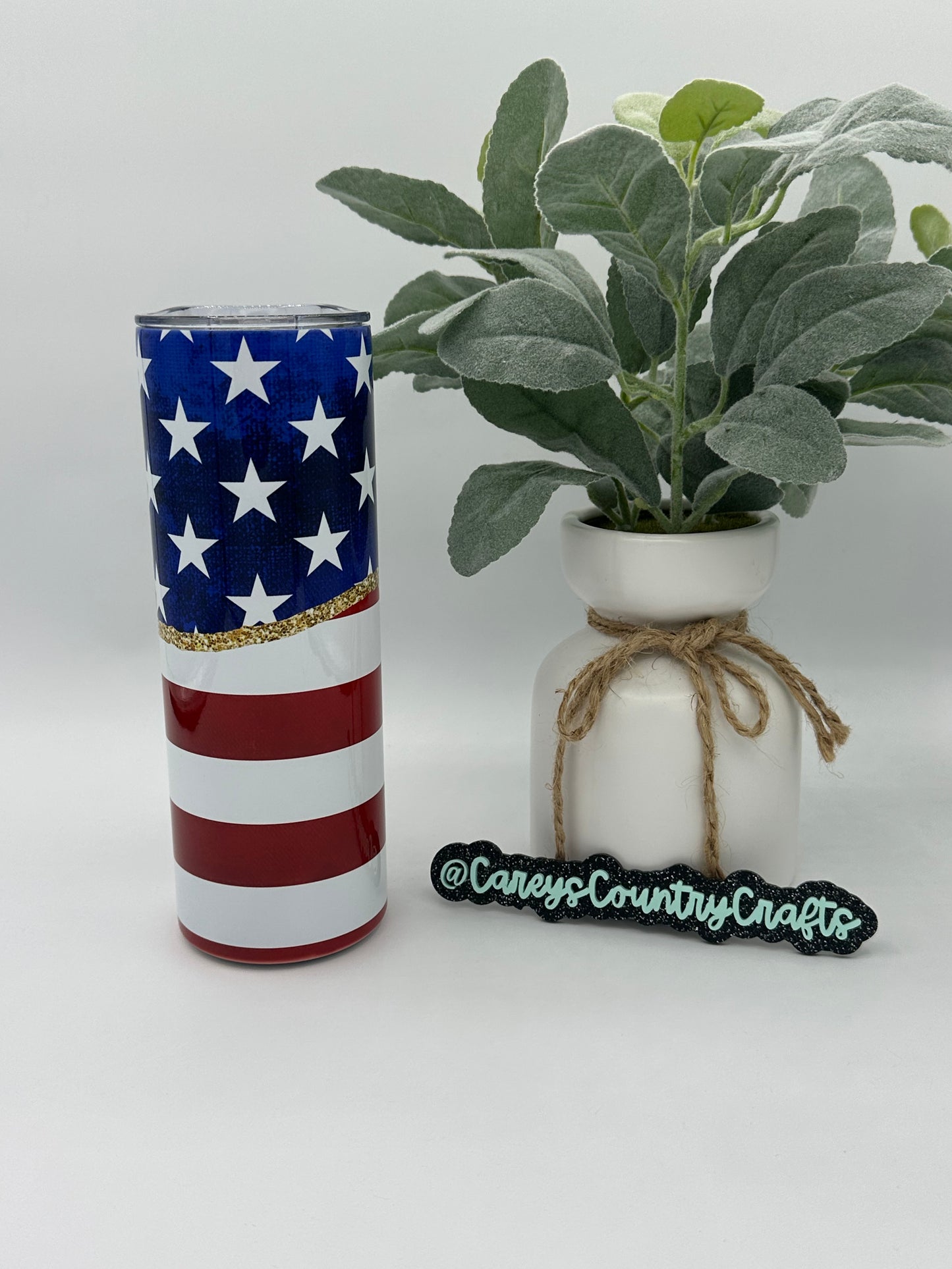 American Flag Tumbler