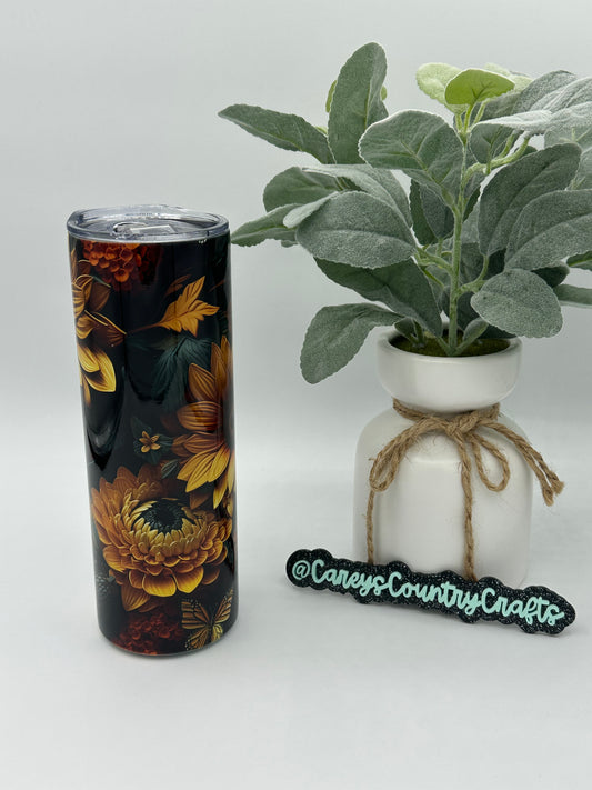 3D Dark Sunflower Tumbler