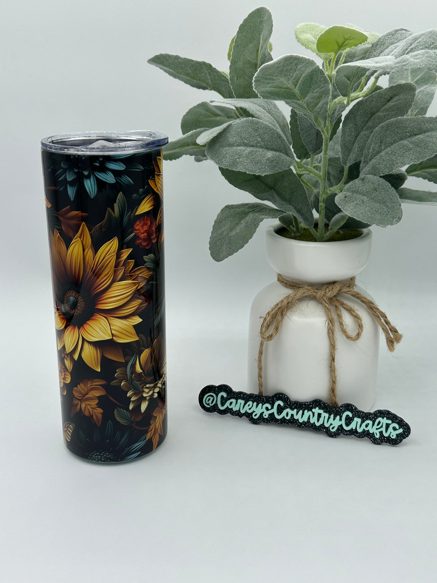 3D Dark Sunflower Tumbler