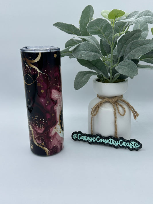 Maroon and Gold Swirl Tumbler