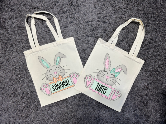 Hoppy Bunny Easter Tote Bags