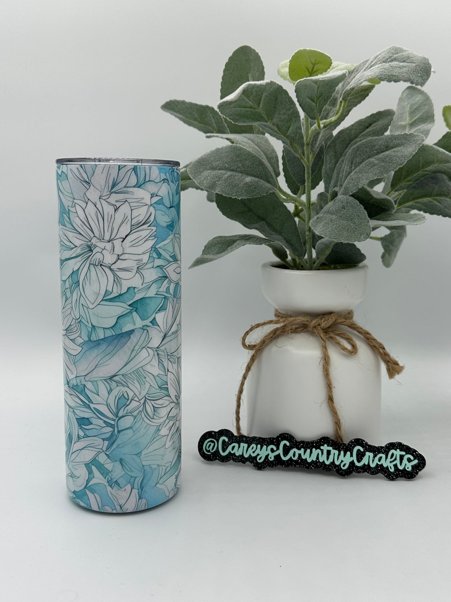 Turquoise Petals Tumbler