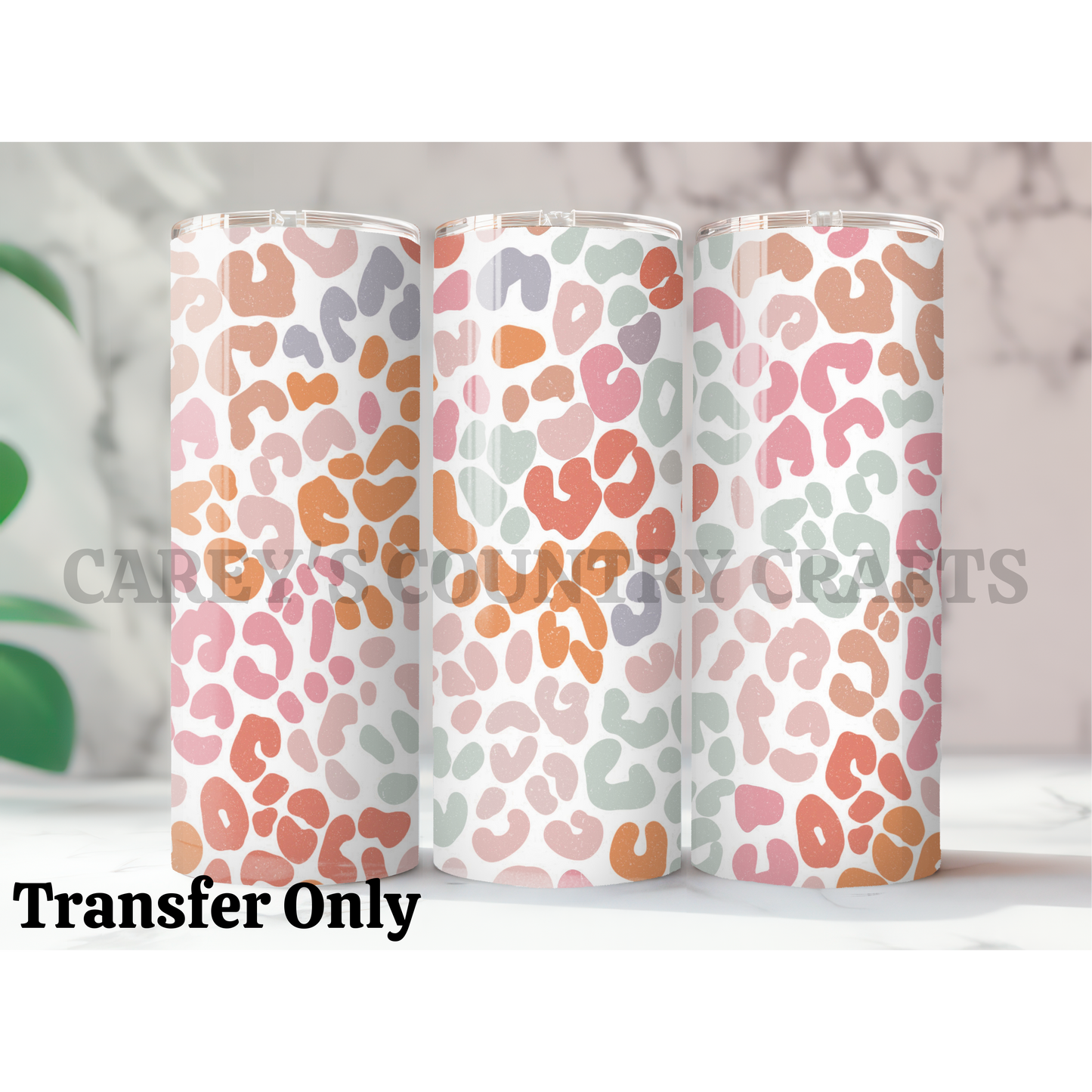 Pastel Boho Cheetah Print Sublimation Tumbler Transfer