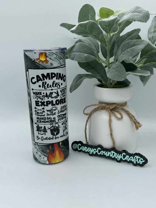 Camping Rules Fire Tumbler