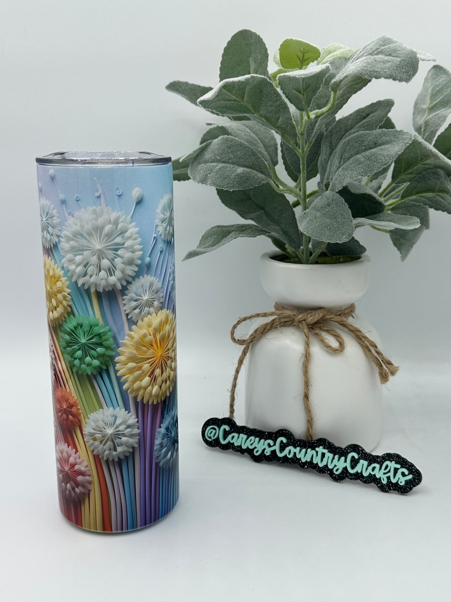 3D Flower Puffs Tumbler