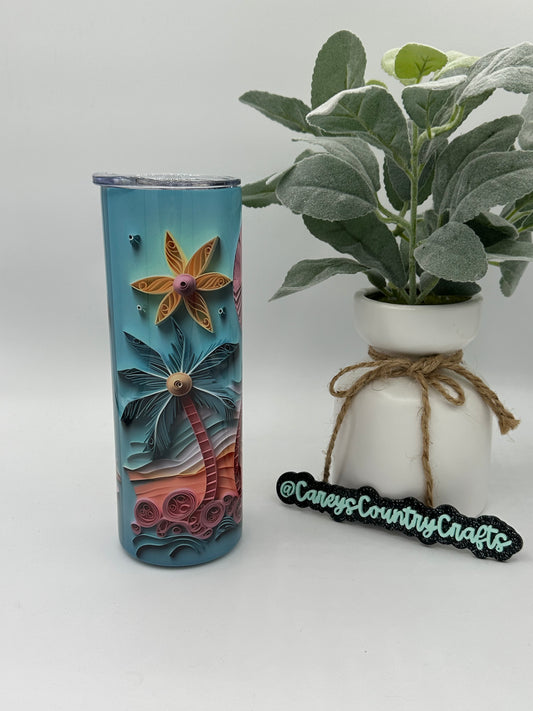 3D Palm Trees Tumbler