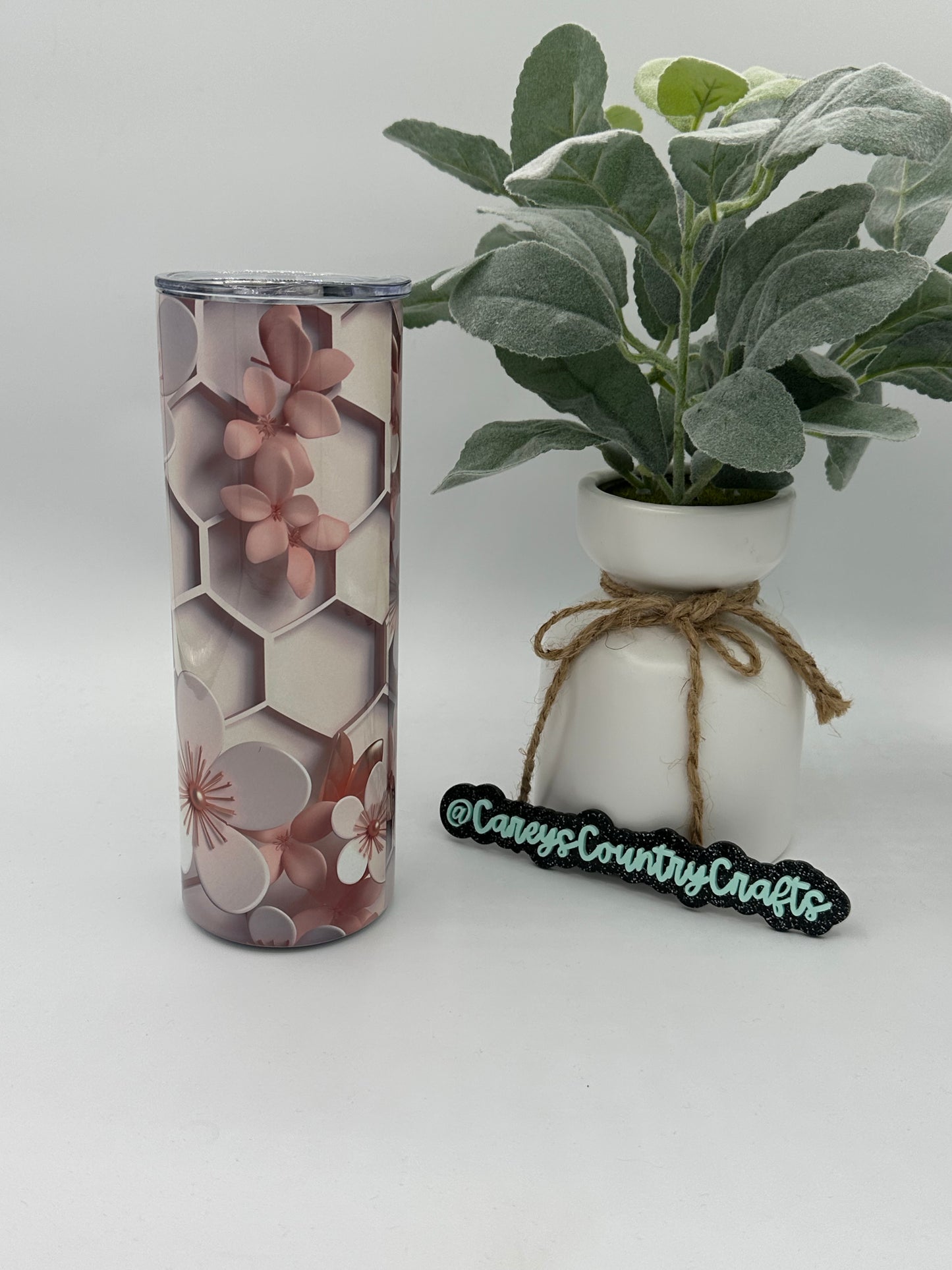 3D Flowers and Honeycomb Tumbler