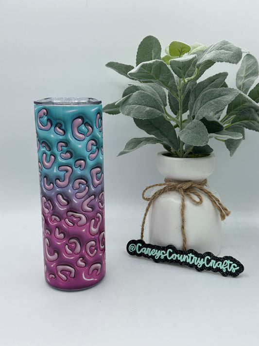 Puff Color Cheetah Print Tumbler