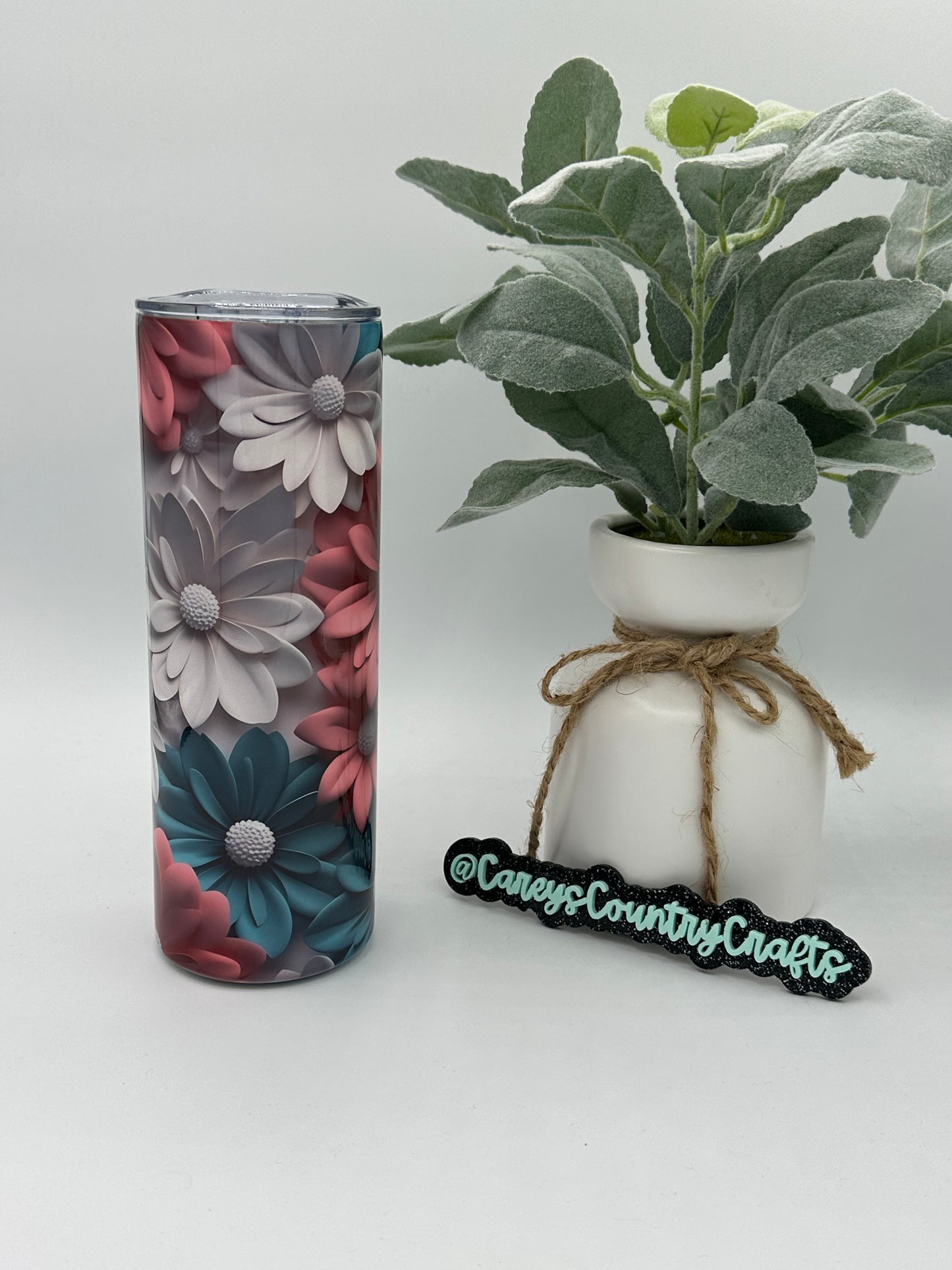 3D Flowers Tumbler