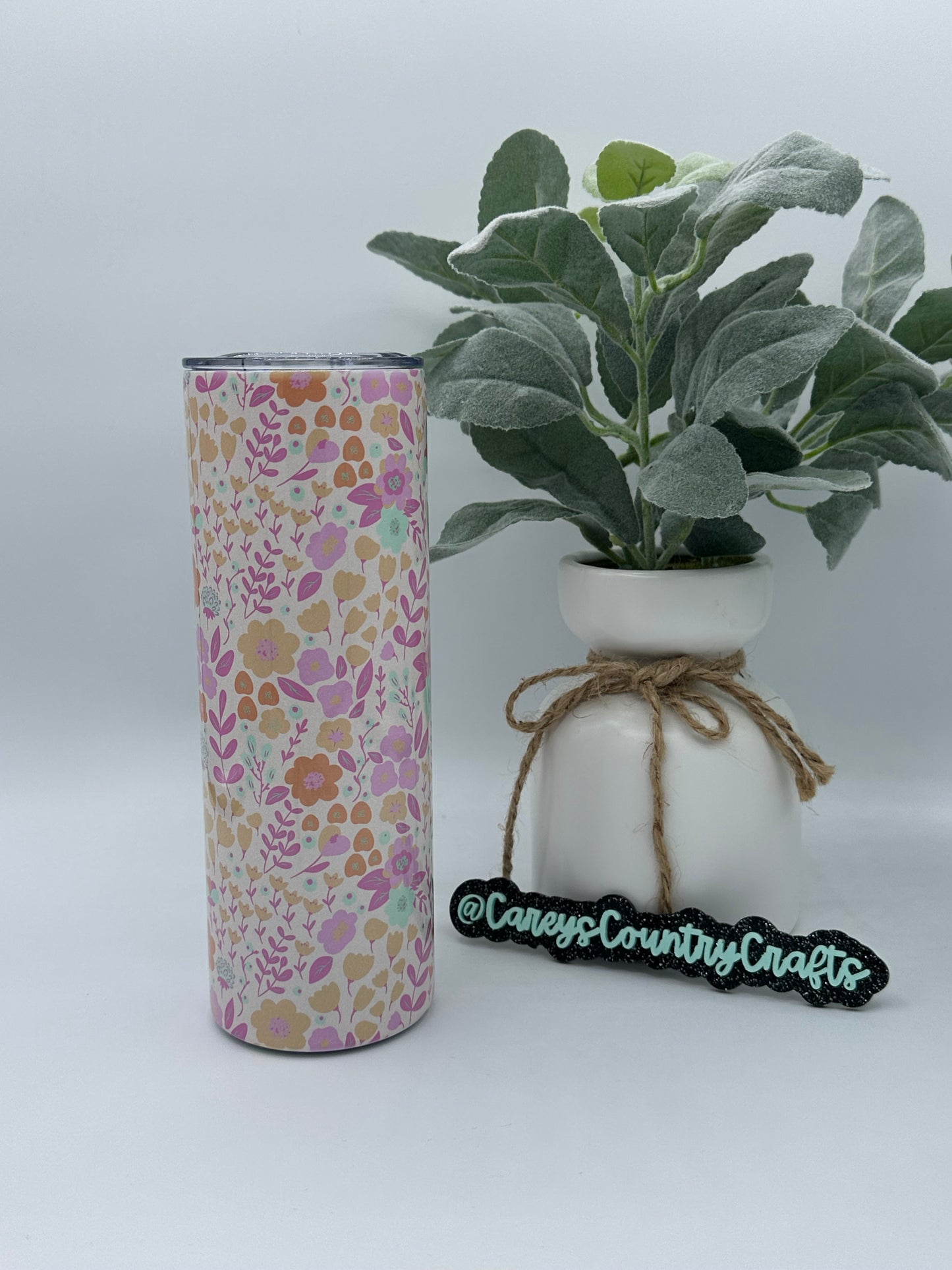 Pink and Yellow Spring Floral Tumbler
