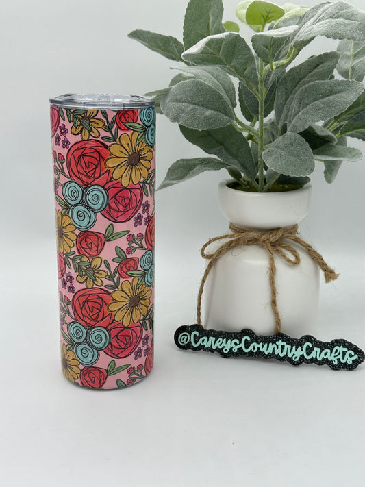 Floral Doodle Tumbler