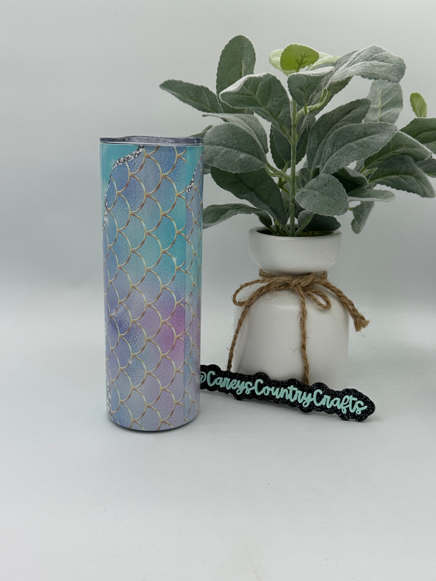 Blue Mermaid Scales Tumbler