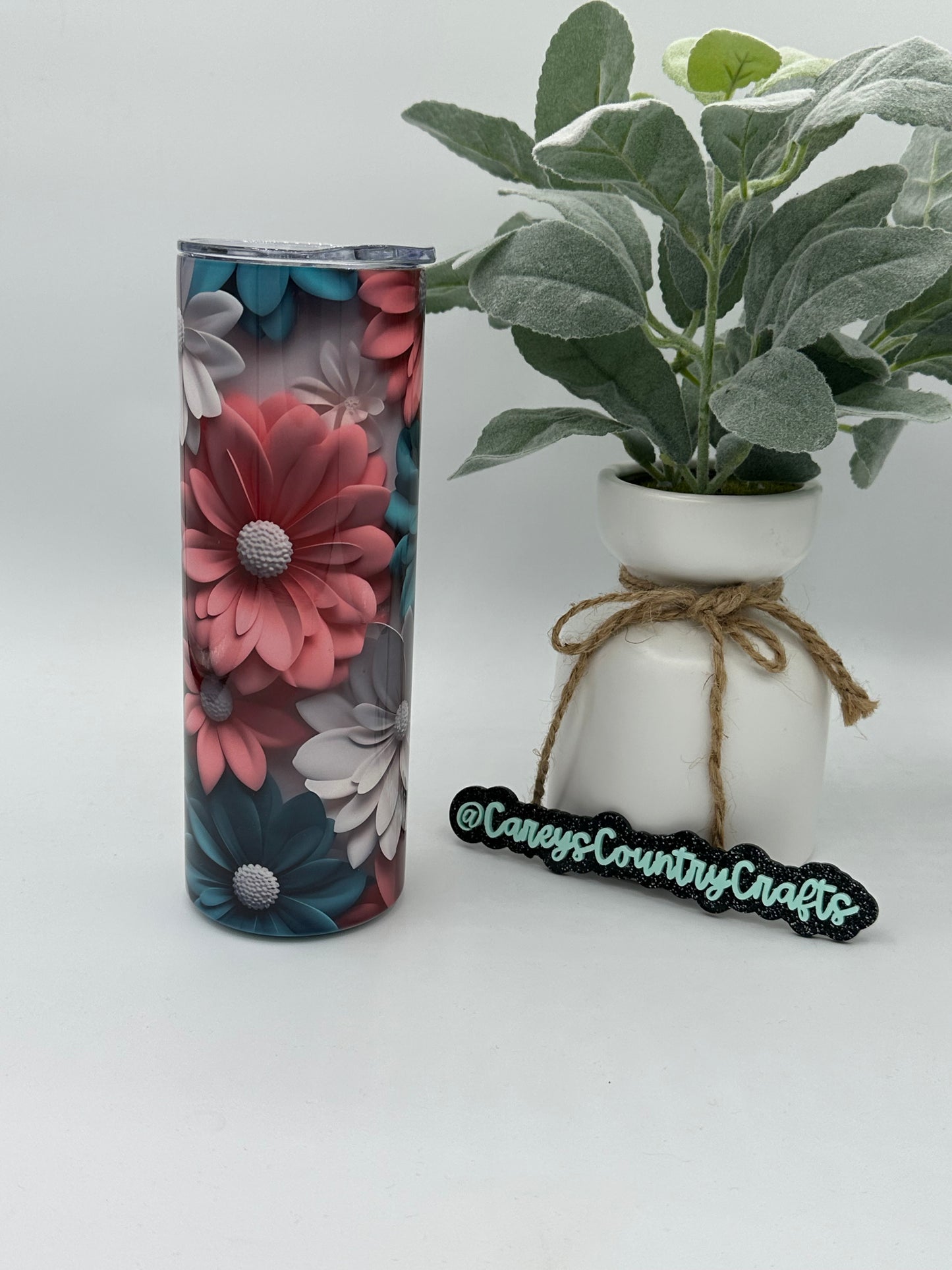 3D Flowers Tumbler