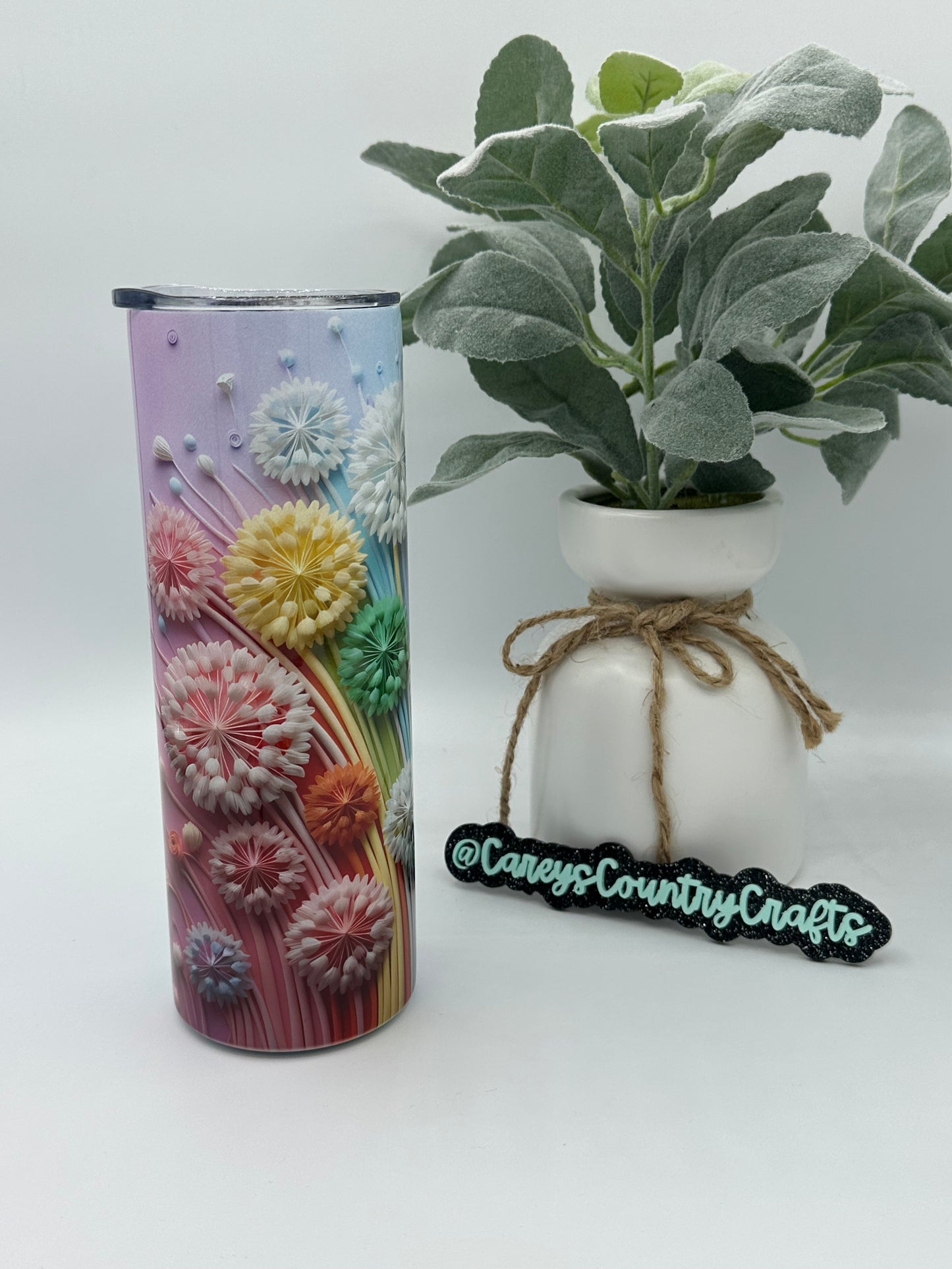 3D Flower Puffs Tumbler