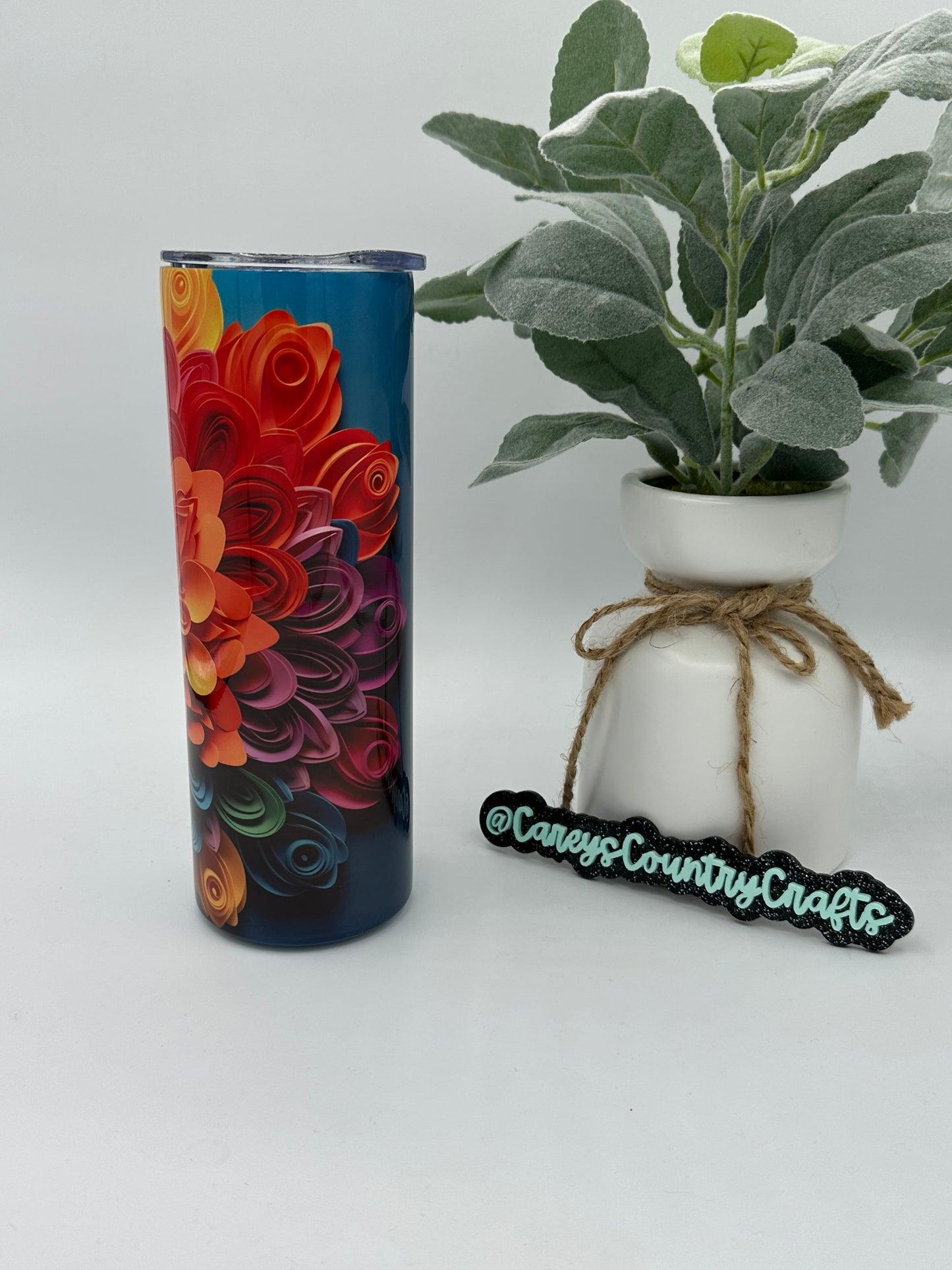 3D Bright Flowers Tumbler