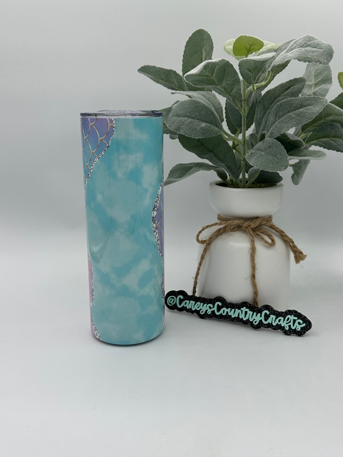 Blue Mermaid Scales Tumbler