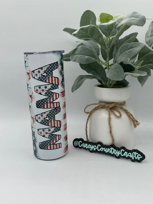 Red, White and Blue Mama Tumbler