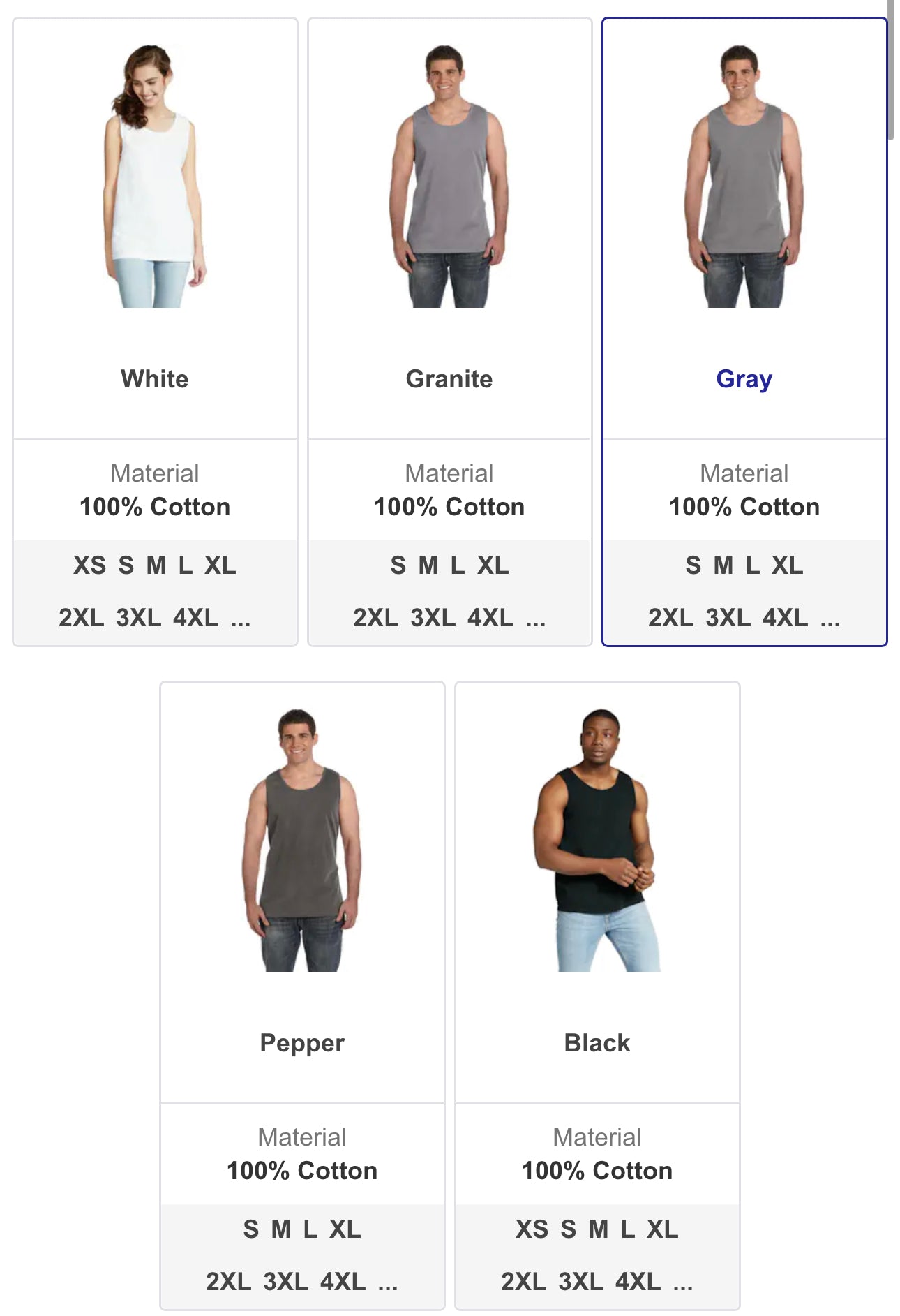 TANK TOP ADD-ON *pre-order COMFORT COLORS