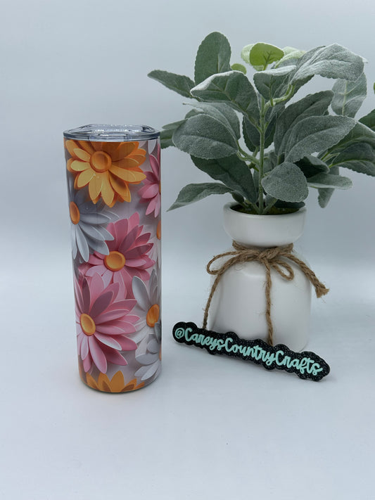 3D Daisies Tumbler