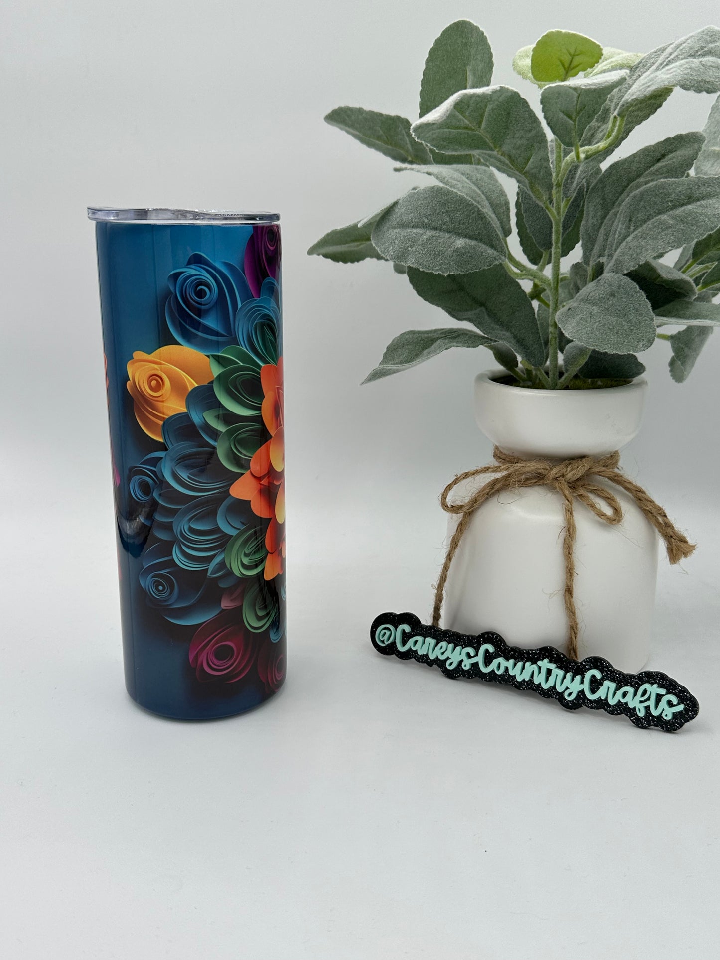 3D Bright Flowers Tumbler