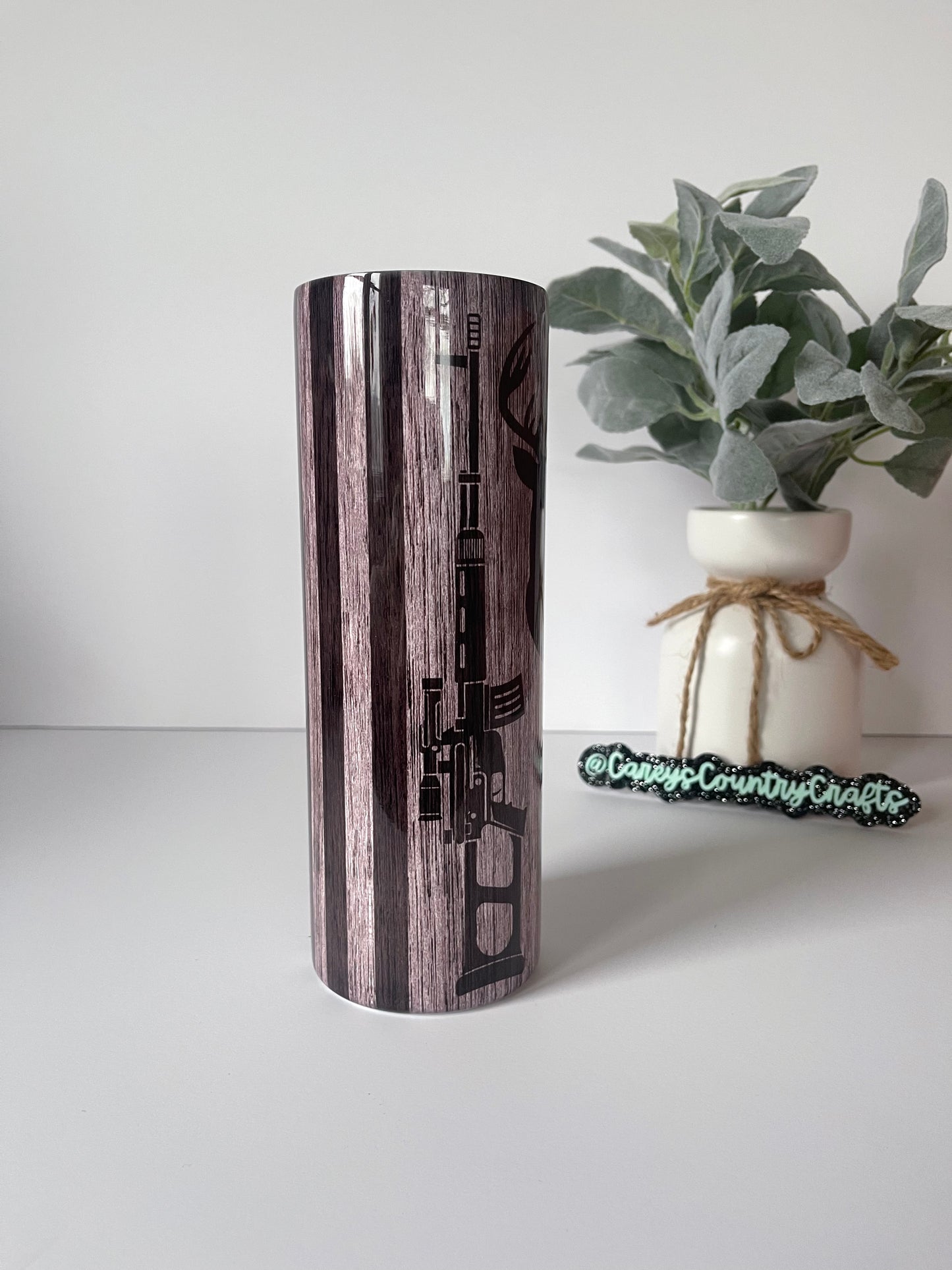 Deer Hunting American Flag Tumbler