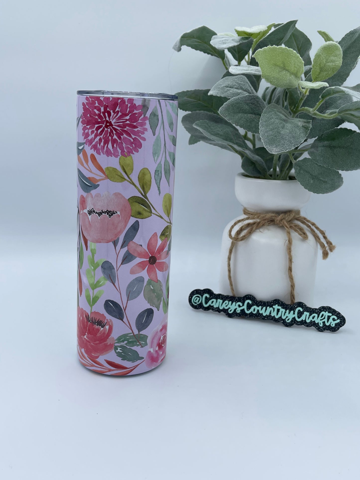 Purple Flower Garden Tumbler