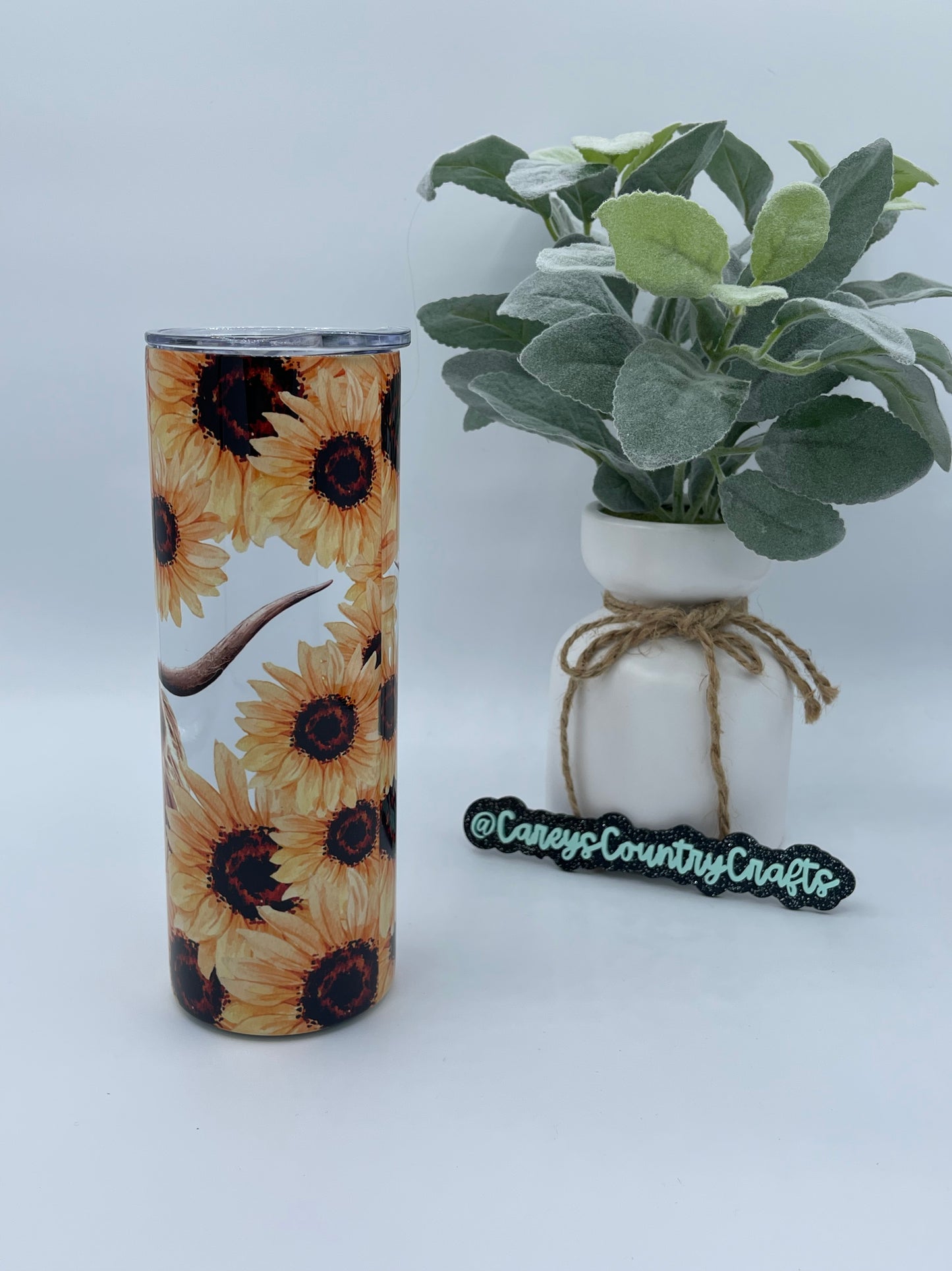 Sunflower Highland Cow Tumbler