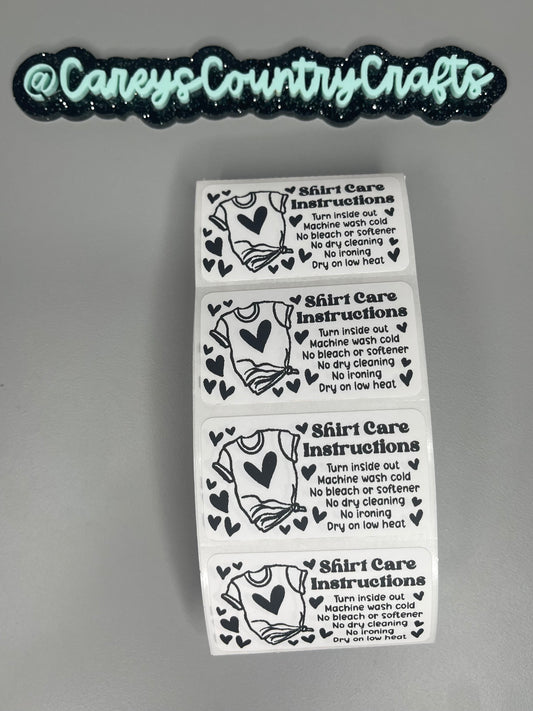 Shirt Care Instructions Stickers