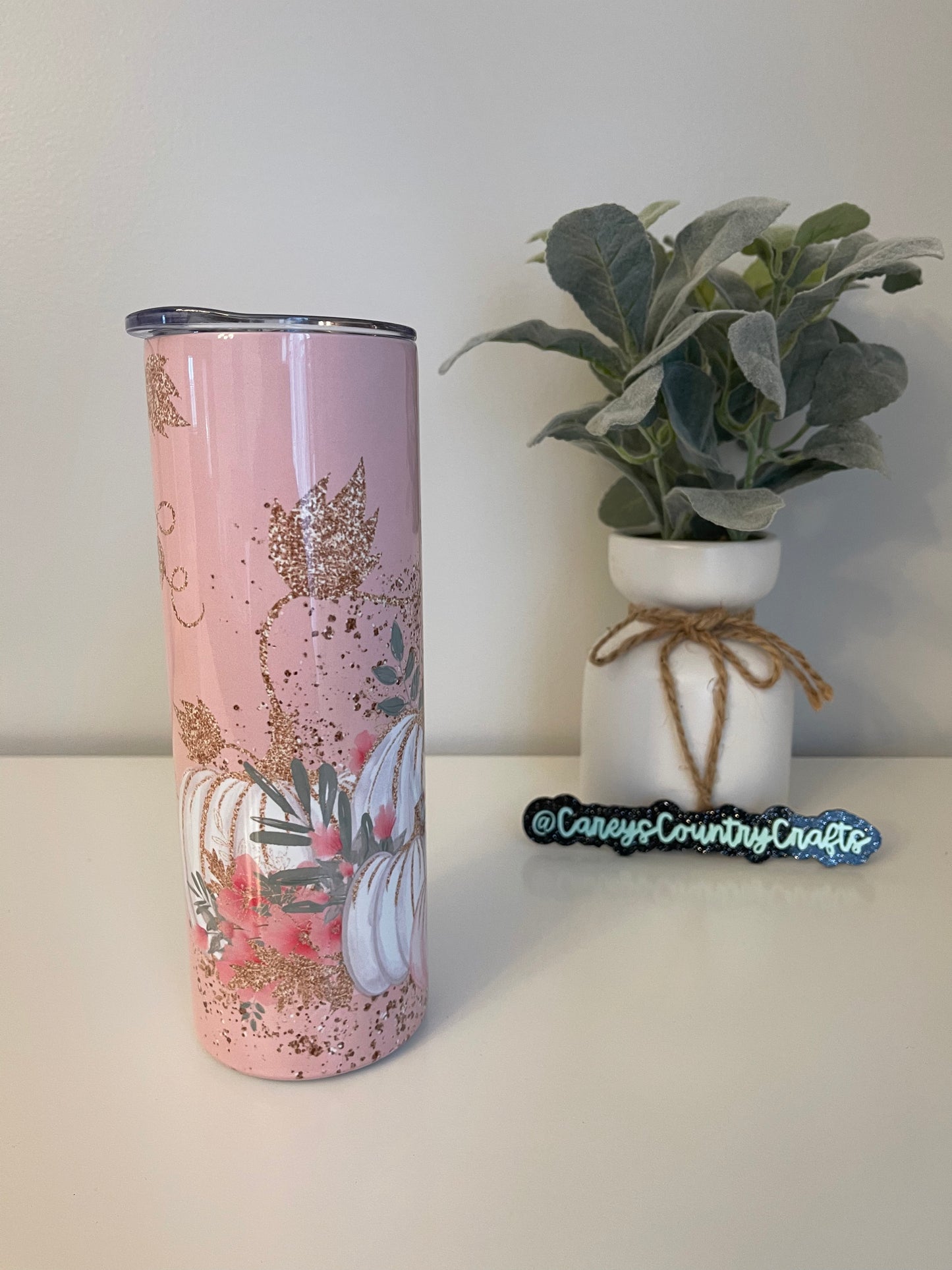 Pink and Gold Pumpkins Tumbler