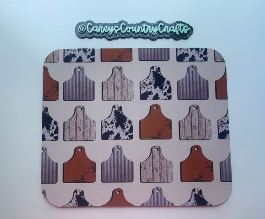 Cow Tags Mouse Pad