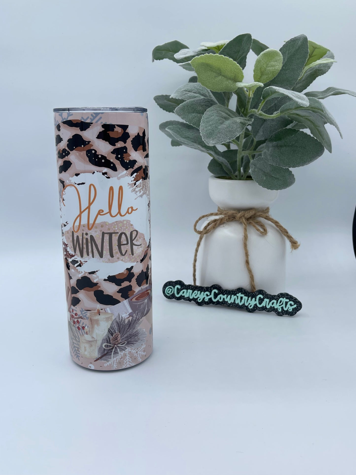 Hello Winter Leopard Tumbler