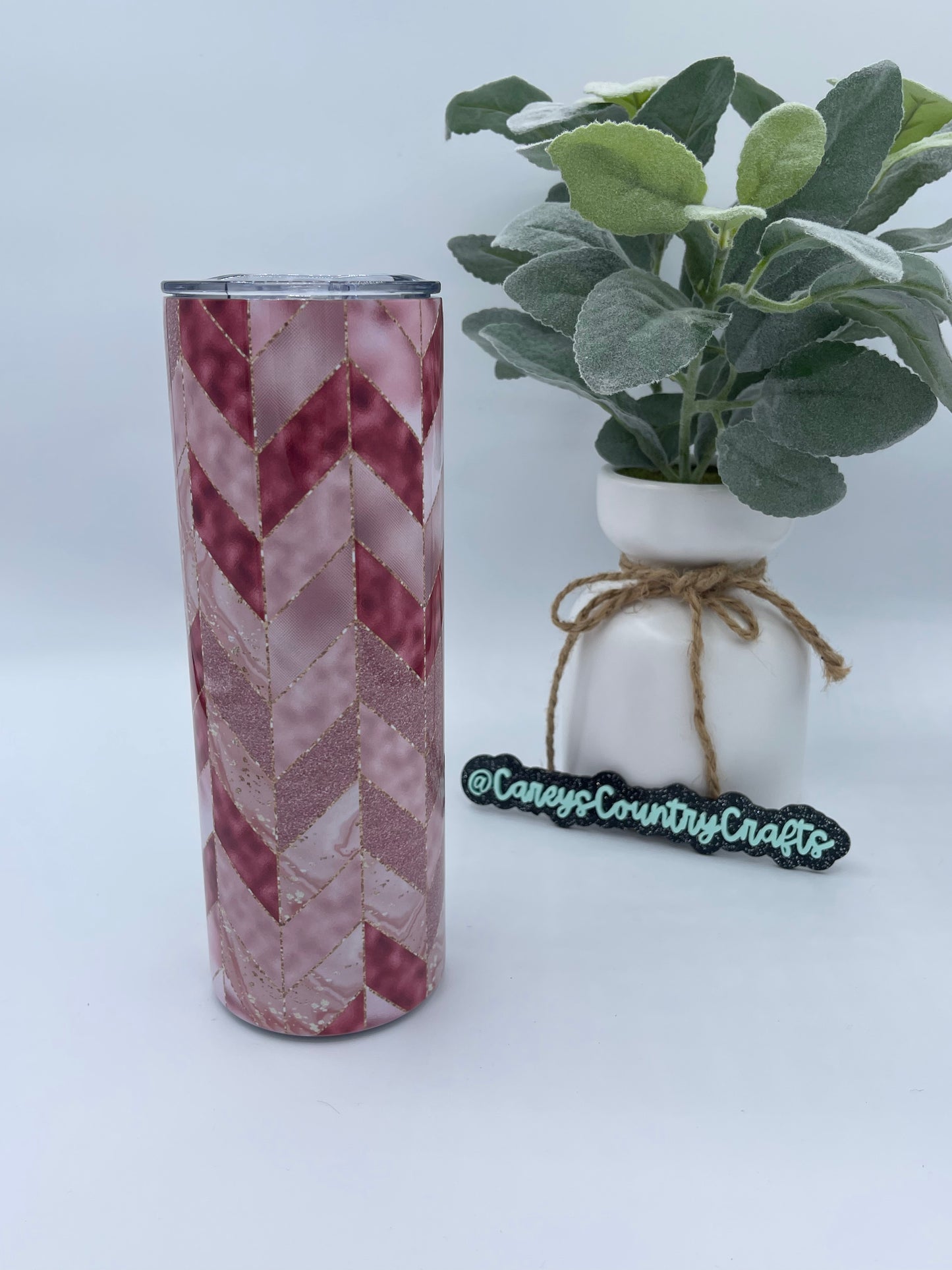 Pink Quartz Chevron Tumbler