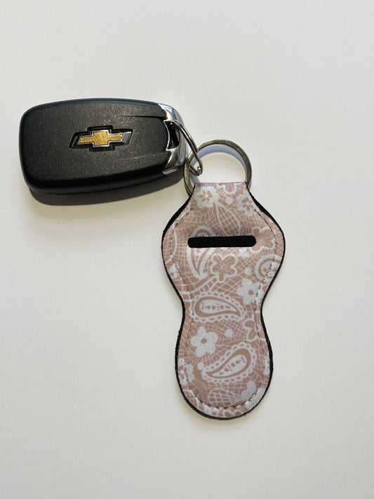 Lace Chapstick Holder Keychain