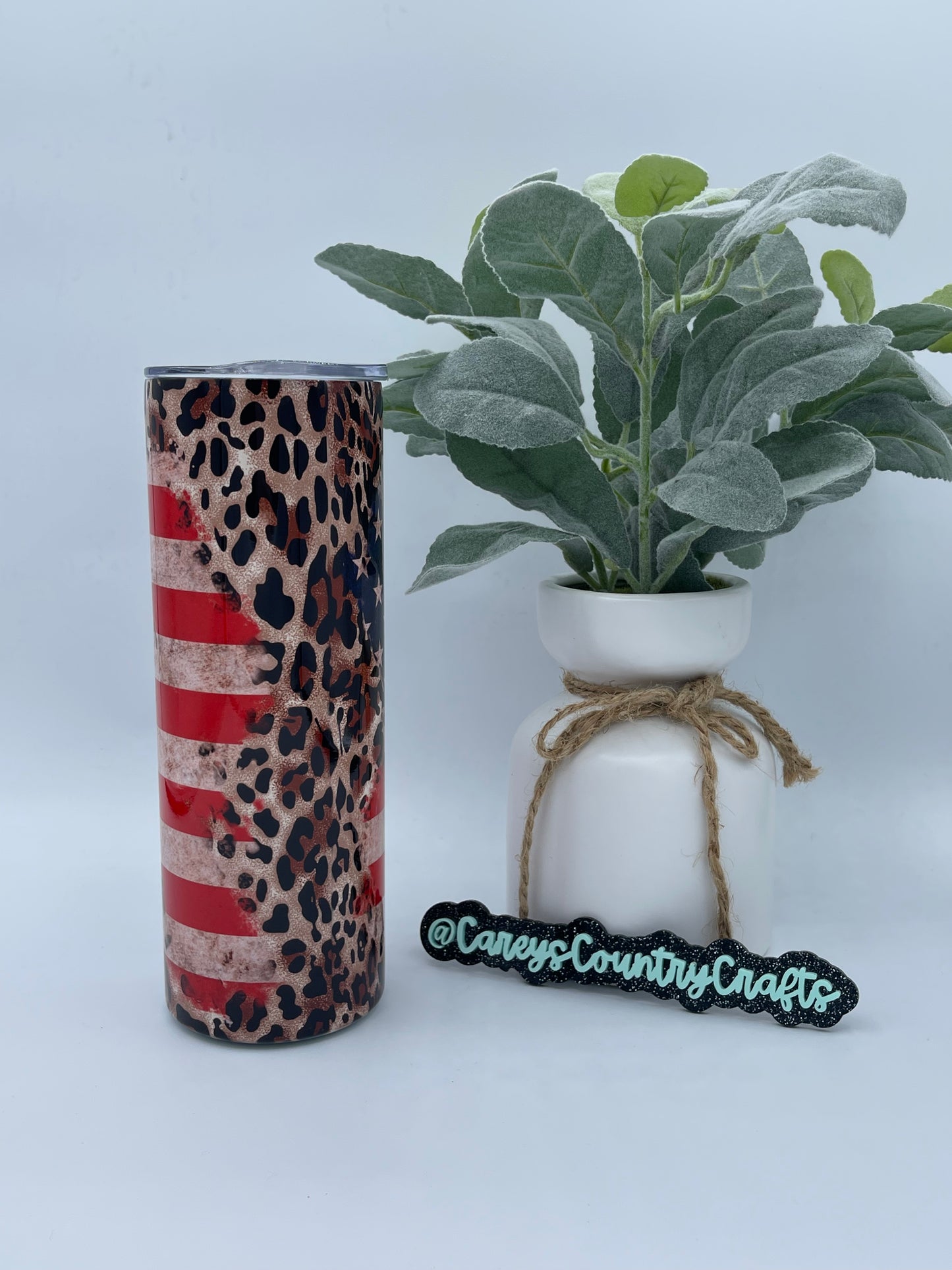 Cheetah American Flag Tumbler