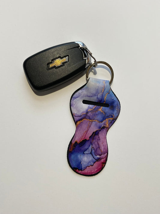 Watercolor Bliss Chapstick Holder Keychain