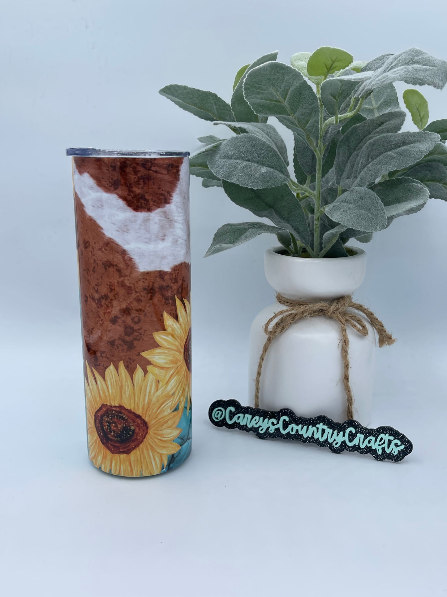 Turquoise Sunflower Tumbler