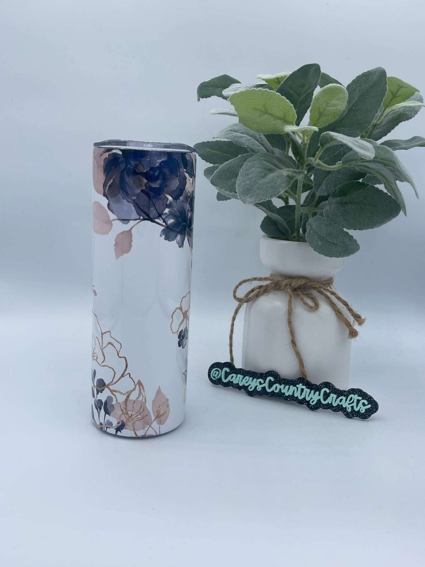 Navy Floral Mama Tumbler