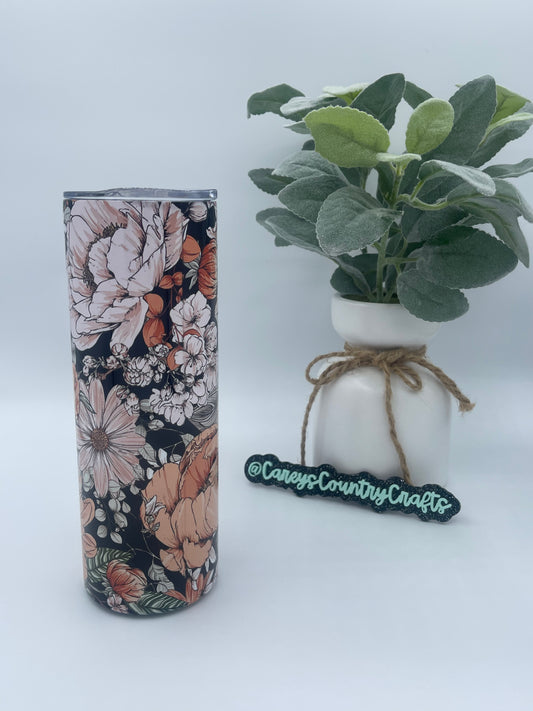 Rustic Floral Tumbler