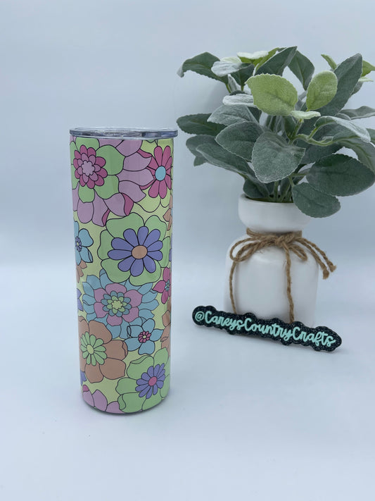 Retro Flowers Tumbler